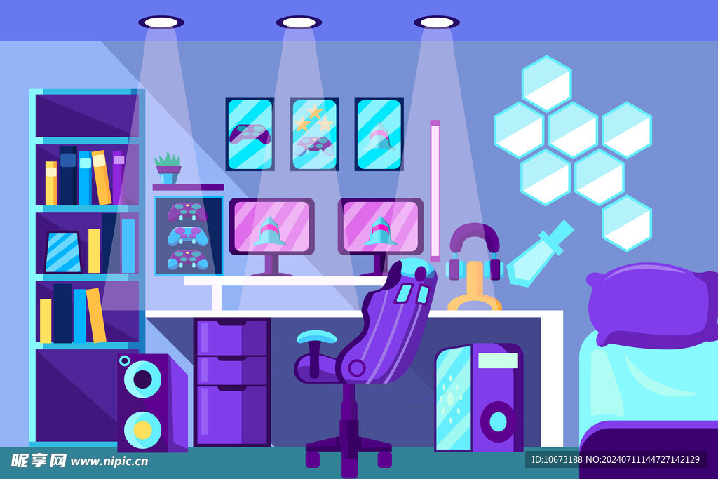 卡通电竞房高清图片