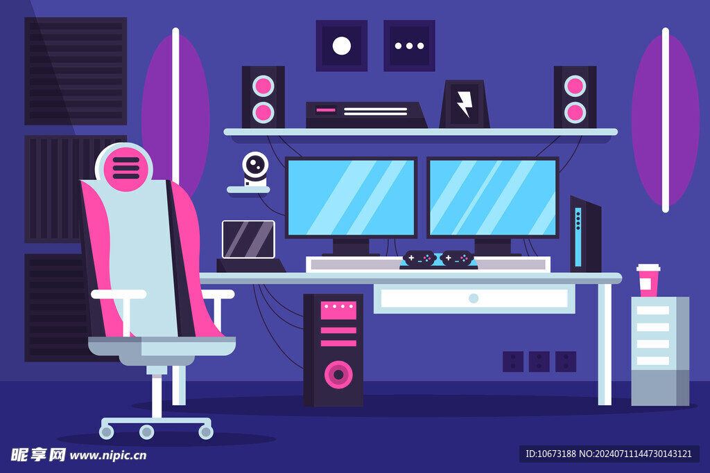 卡通电竞房高清图片