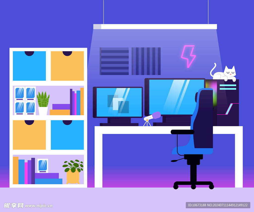 卡通电竞房高清图片