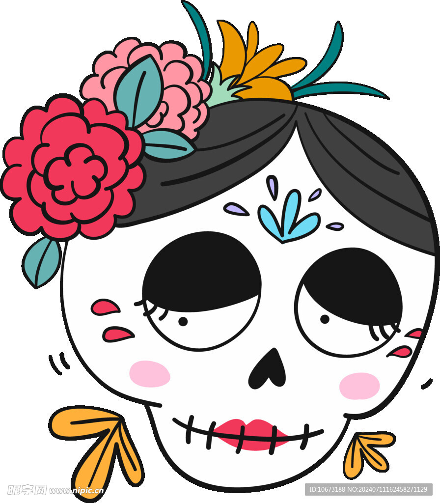 印花彩色骷髅 