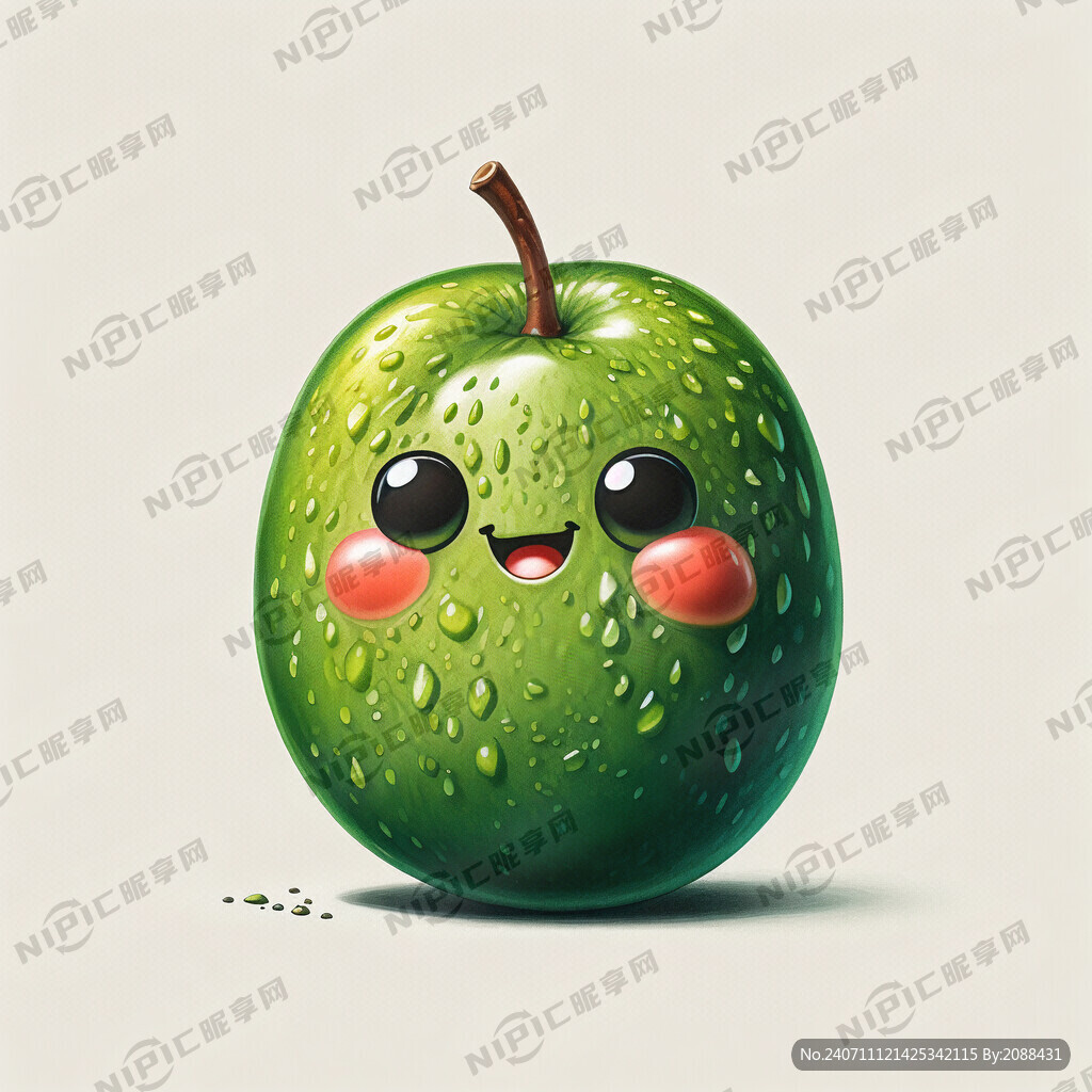 一颗绿颜色枣子 超萌可爱
