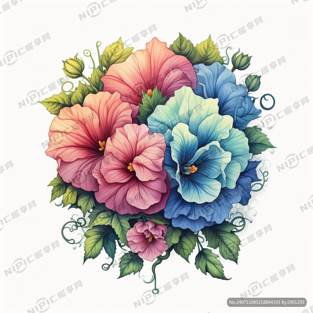 牵牛花 插画