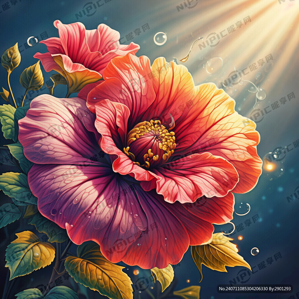 牵牛花 背景图 插画