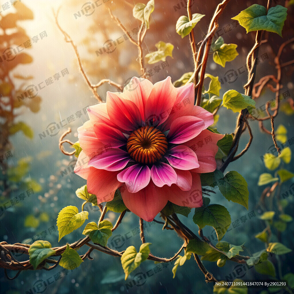 牵藤牵牛花 背景图