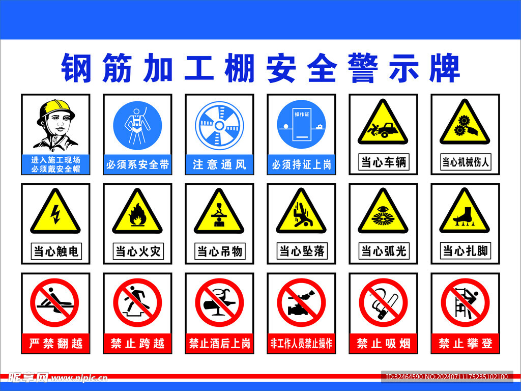 钢筋加工棚安全警示