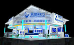 展览3D模型 三面开口
