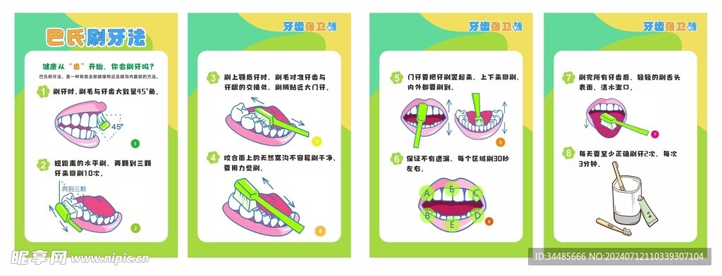 巴氏刷牙法 牙齿清洁