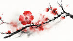 梅花，抽象，超现实，白底