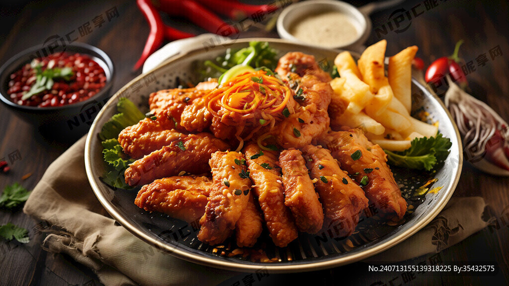 韩式炸鸡 加酱 油炸