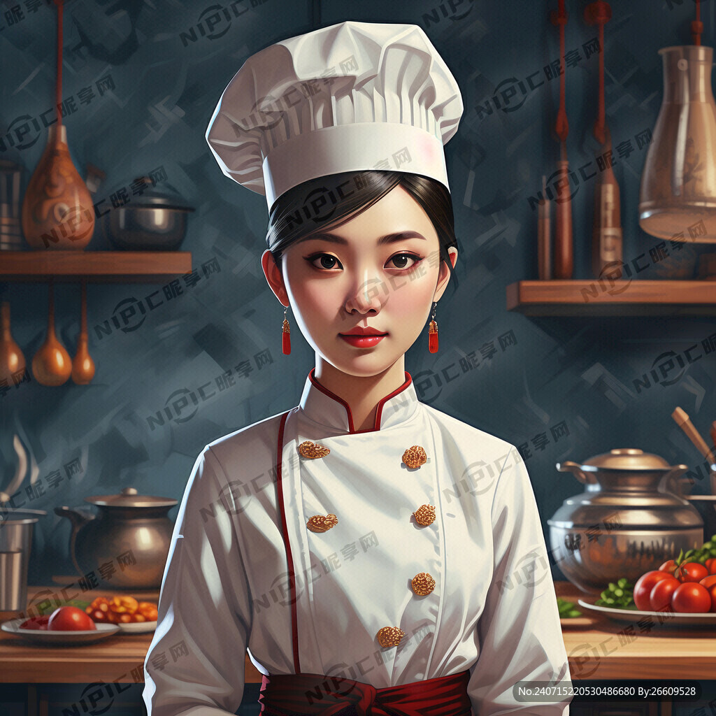 婷姐 女厨师 头像 细节 精致