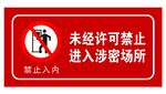 未经许可警示牌