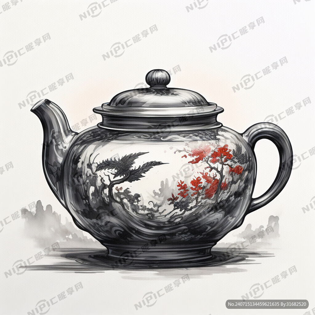 茶壶 紫砂 国风 龙纹浮雕