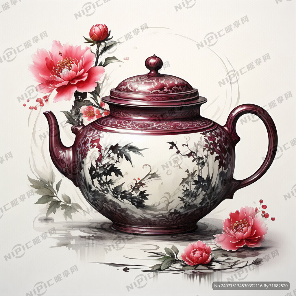 茶壶 紫砂 国风 龙纹浮雕