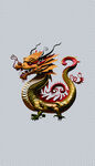 中国龙巨龙卡通手绘龙年神兽