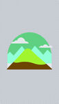 卡通手绘高山群山峰户外大山轮廓