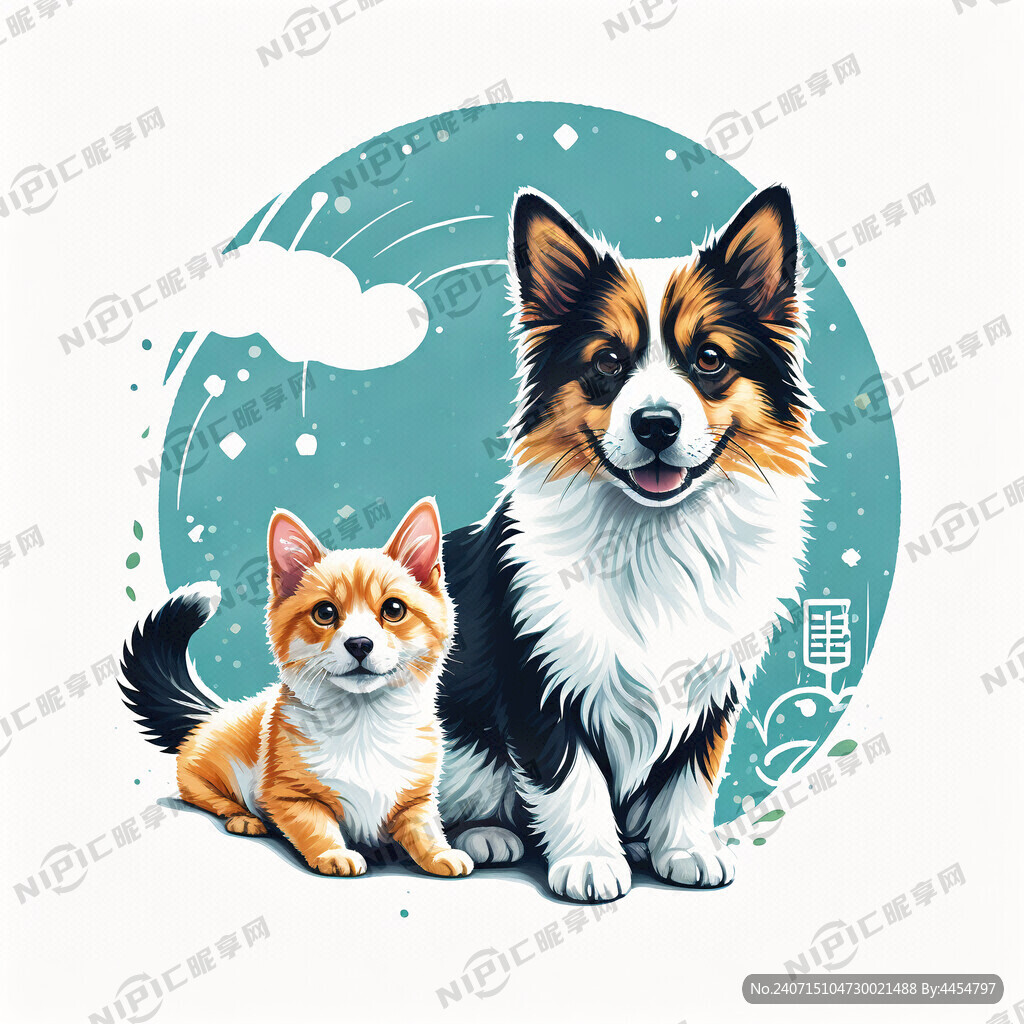 猫狗宠物海报底图 简单 清爽