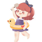游泳的小女孩