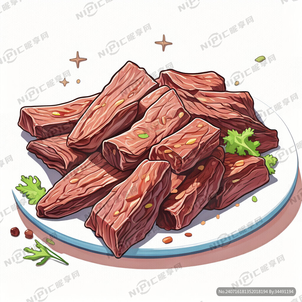 风干牛肉干卡通
