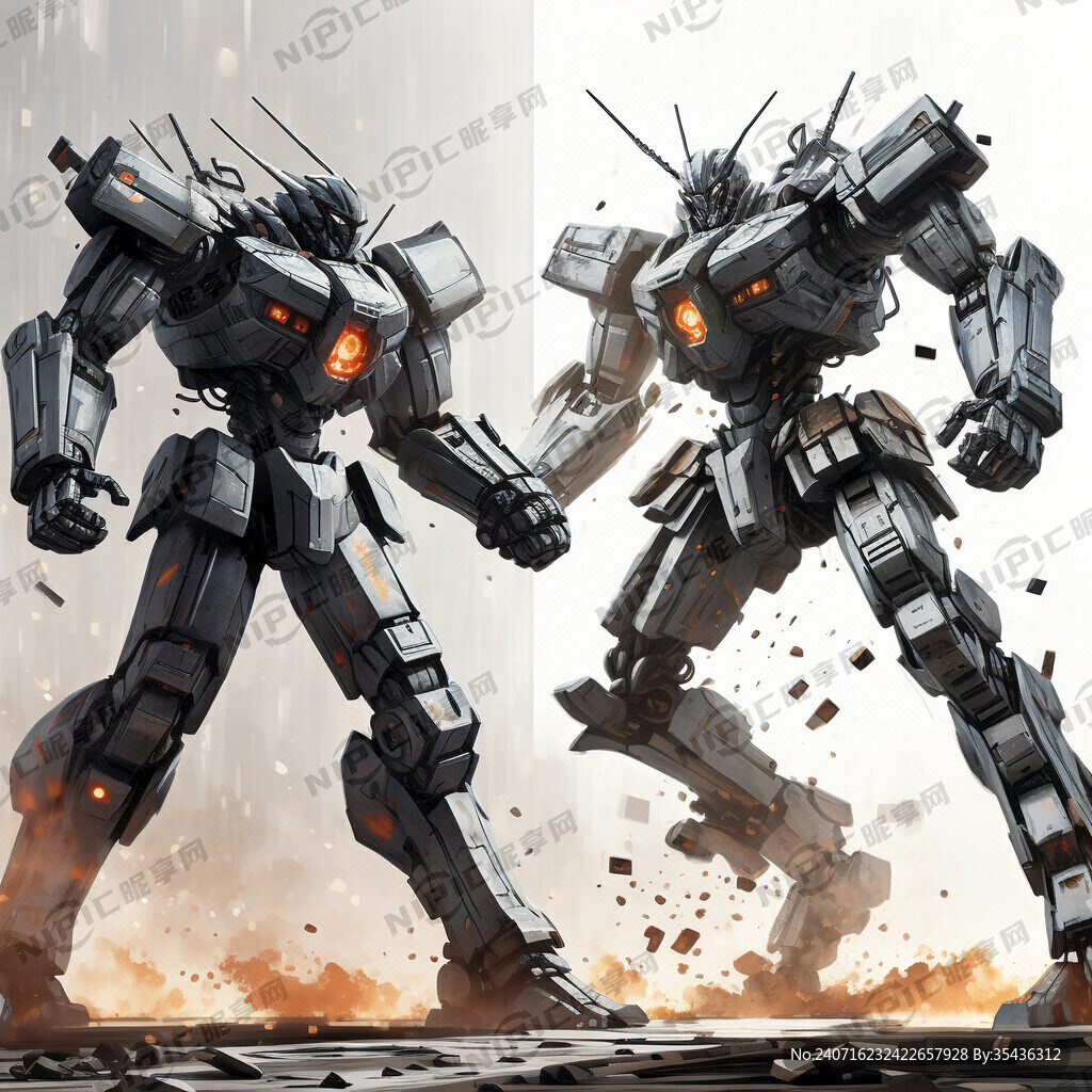 两台机甲在打斗