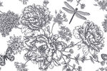 复古线描花卉背景