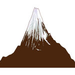 卡通手绘高山群山峰户外大山轮廓