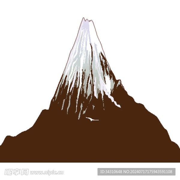 卡通手绘高山群山峰户外大山轮廓