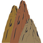 卡通手绘高山群山峰户外大山轮廓