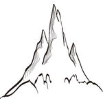 卡通手绘高山群山峰户外大山轮廓