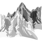 卡通手绘高山群山峰户外大山轮廓