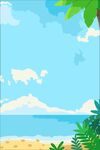 蓝天云朵海水沙滩