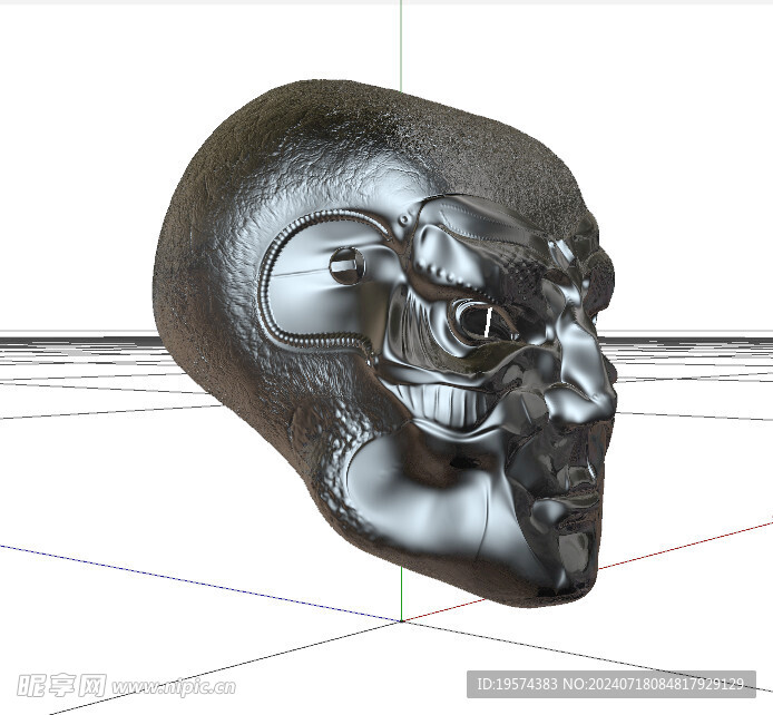 C4D模型 骷髅