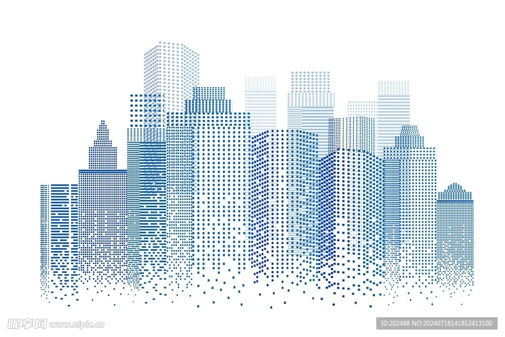 科技蓝商务渐变粒子城市建筑