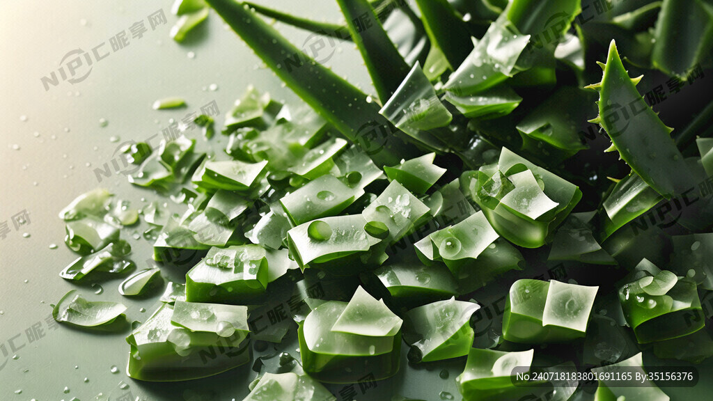 芦荟护肤背景图 颜色偏绿