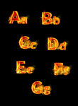 火焰字字母ABCDEFG