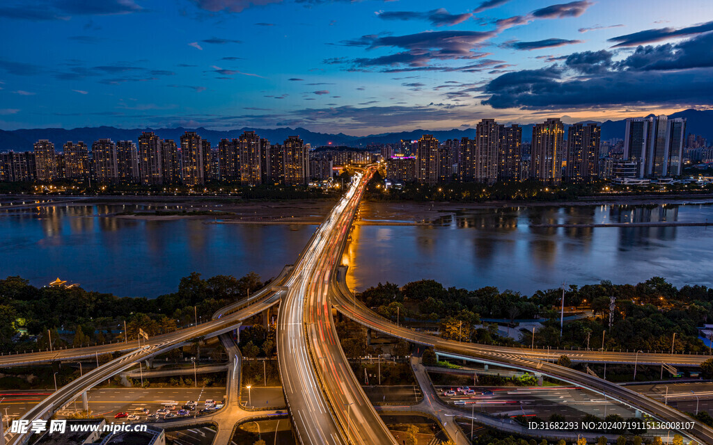 大气的福州闽江城市夕阳摄影图