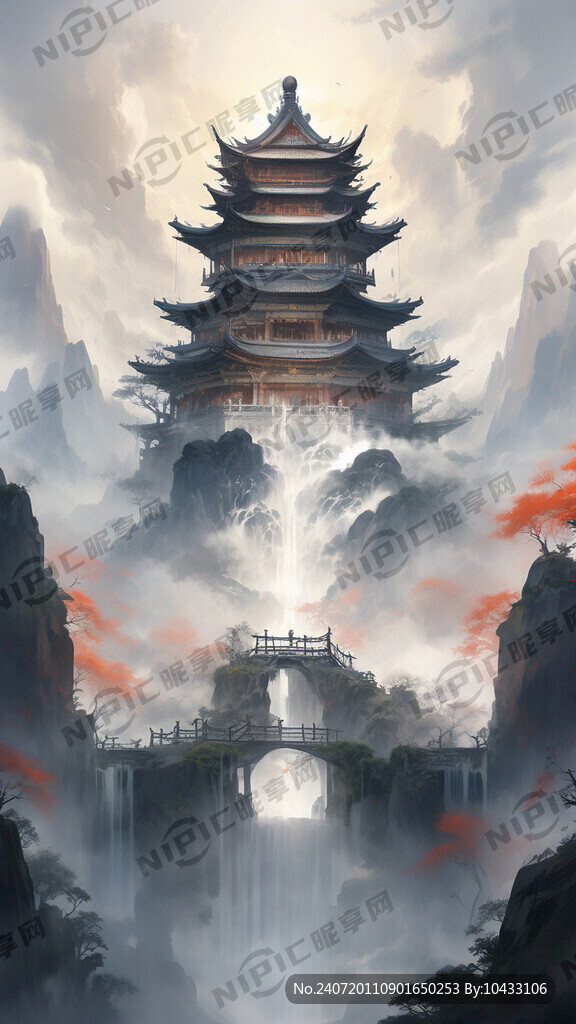 质感 佛光万丈 中国风 仙境