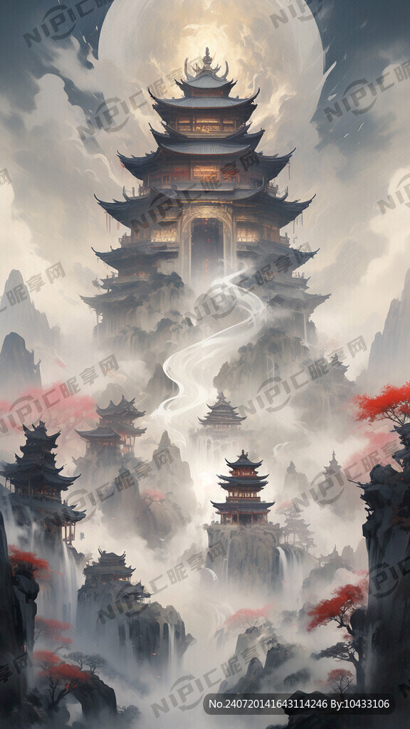 质感  佛光万丈 中国风 仙境