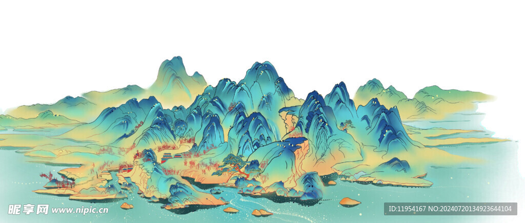 国风手绘山水