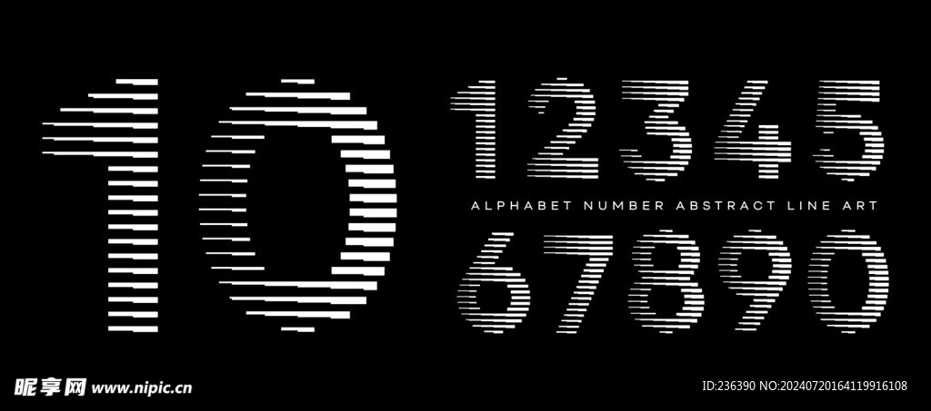 抽象线条艺术现代排版数字矢量素