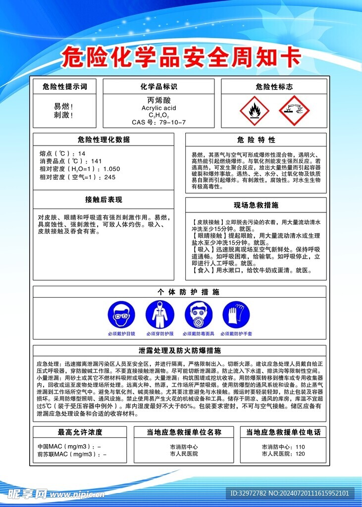安全周知卡