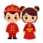 简约结婚人物