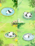 简约卡通熊猫素材图