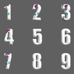 白色膨胀风数字