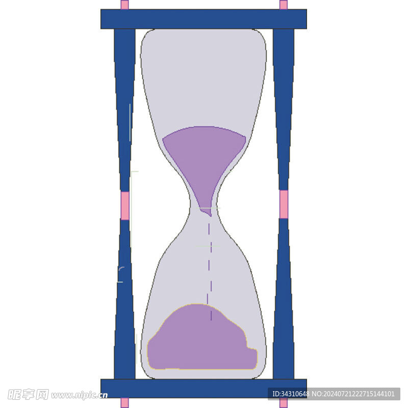 卡通手绘时间沙漏元素矢量插画