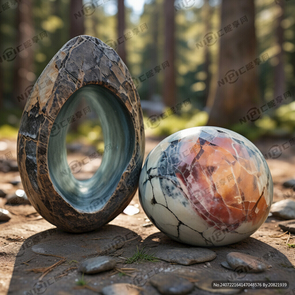 有意境的两个比较圆滑的石头放在