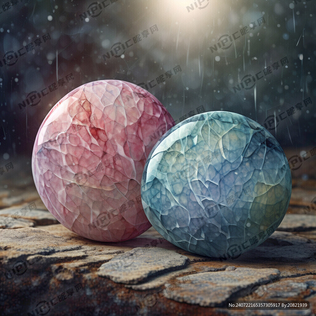 有婵意的两个纯色鹅卵石