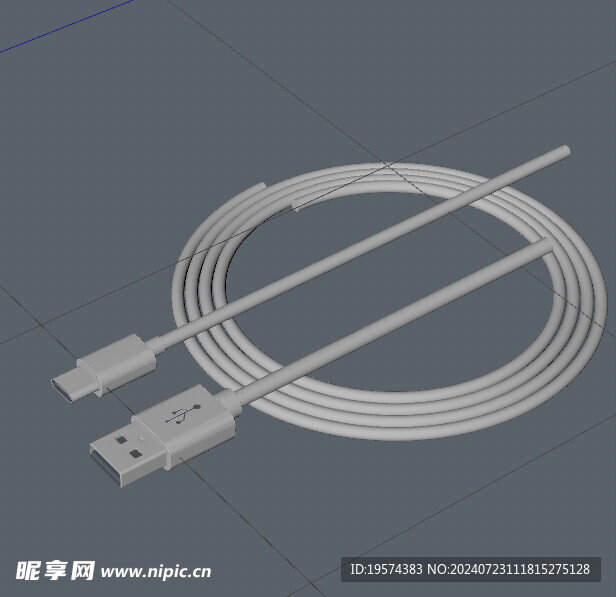 C4D模型 数据线  