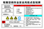 有限空间作业安全风险点告知牌