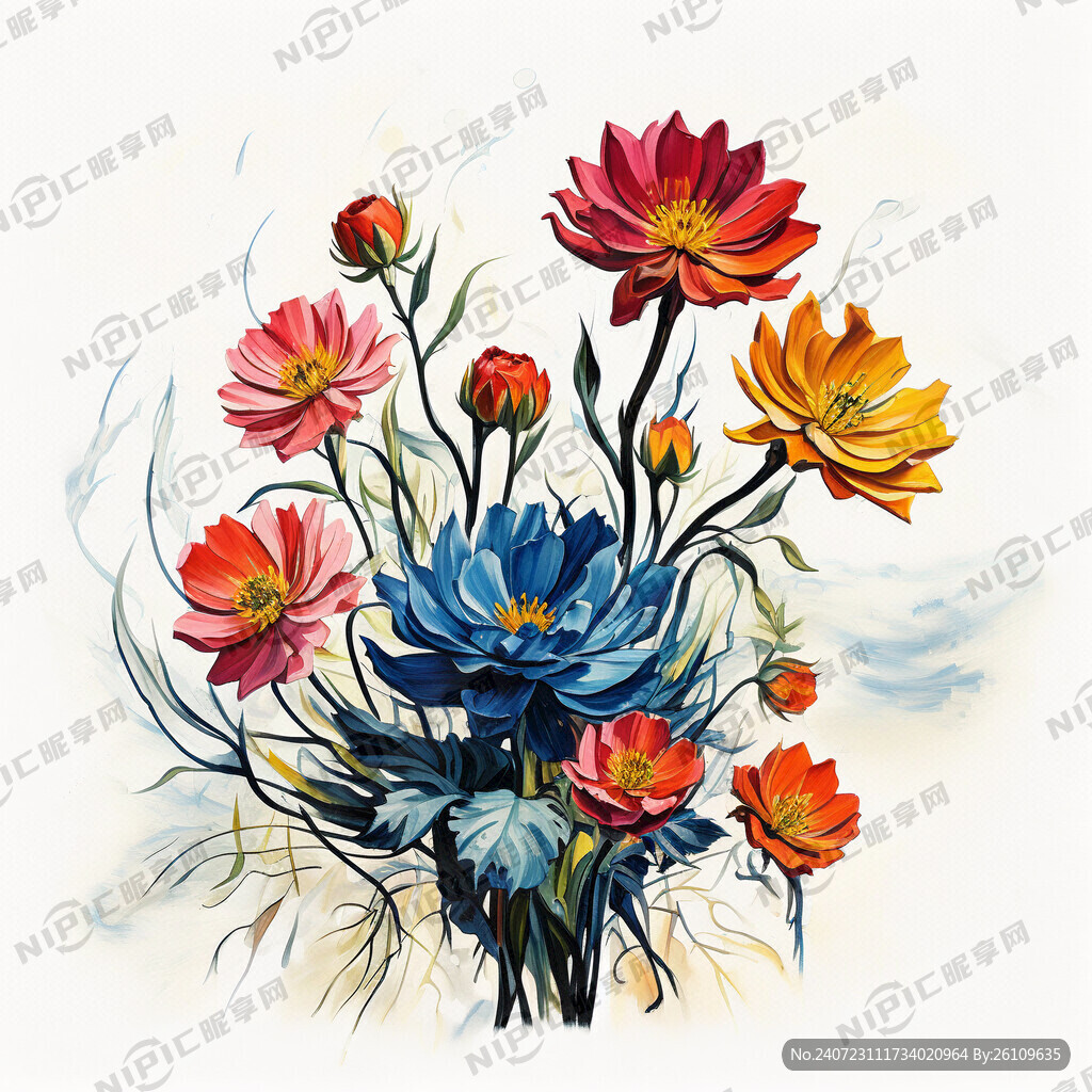 油画花