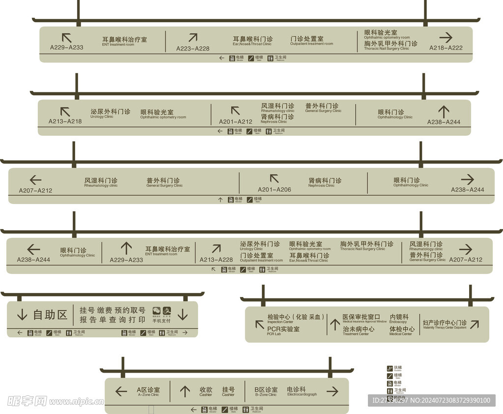 医院走廊吊牌指引